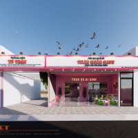 Thiết kế nội thất shop mẹ và bé TRÂN NGÂN BABY dễ thương, gần gũi